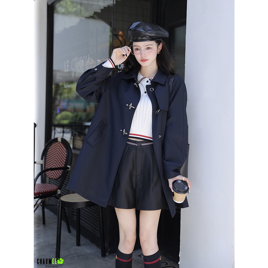 Áo Khoác Kaki Khuy Móc Cài (Hàng Nhập QC)