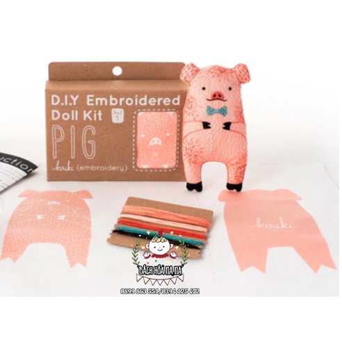 Kit Nguyên Liệu Tự bạn làm Gấu bông đáng Yêu - Combo cao cấp Embroidery Tự tập Thêu Tay Handmade - Bách hóa Na Na