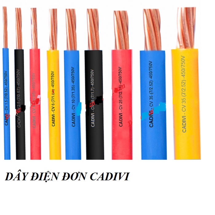 Dây cáp điện đơn CADIVI 1.5 - 2.5 - 4.0 - 6.0 có cắt lẻ