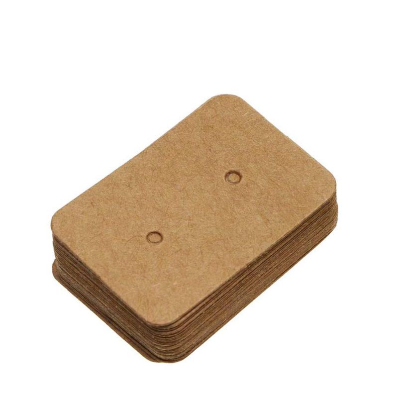 Bộ Thẻ Giấy Kraft Trơn Trưng Bày Bông Tai Kèm Túi Đựng Tự Đóng