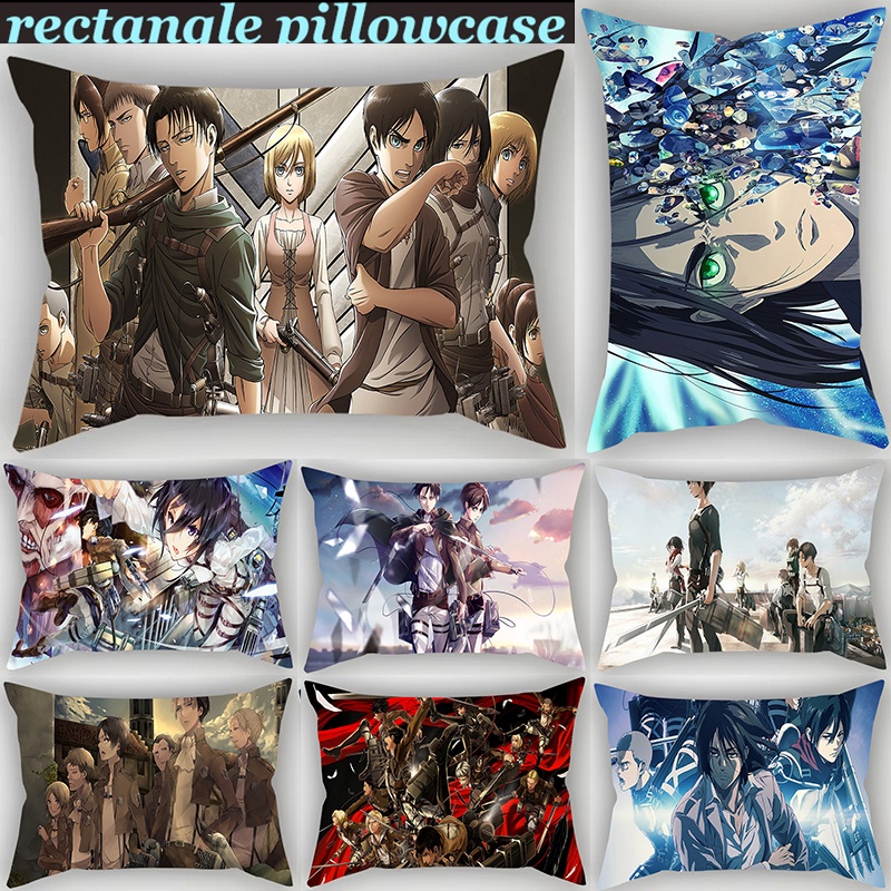 Vỏ Gối Đơn Bằng Polyeste In Hình Attack on Titan Trang Trí Nhà Cửa/Xe Hơi