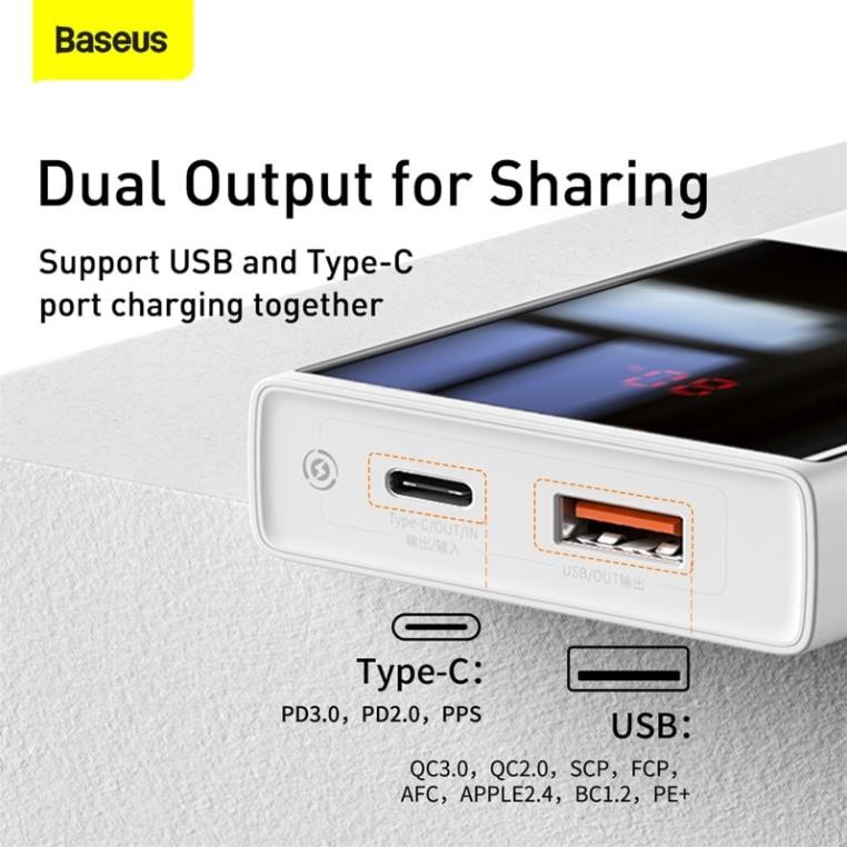 Pin Sạc Dự Phòng Baseus BJ02 Màn Hình LED 10000mAh USB Type C PD QC 3.0 20000mAh Dành