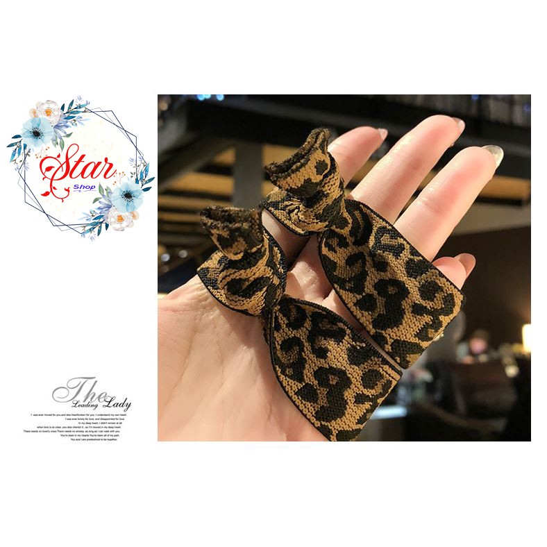 Buộc tóc họa tiết da báo dễ thương C14