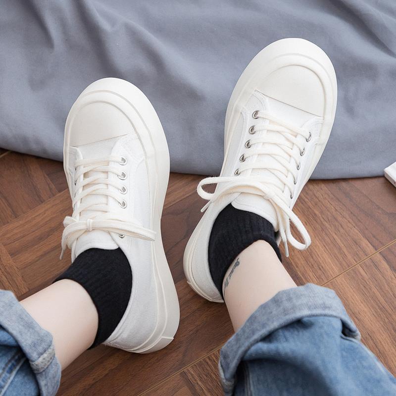 Giày nữ đế bánh mỳ vải mềm êm chân, có 2 màu đen và trắng, phối đồ cực đẹp - Mã sản phẩm: DT006