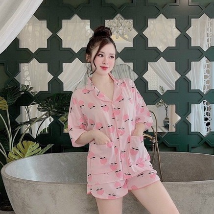 Bộ đồ ngủ pijama lụa mango freesize dáng tay cánh dơi mặc cực xinh Đồ ngủ dễ thương mát mẻ mặc hè thu ở nhà | BigBuy360 - bigbuy360.vn