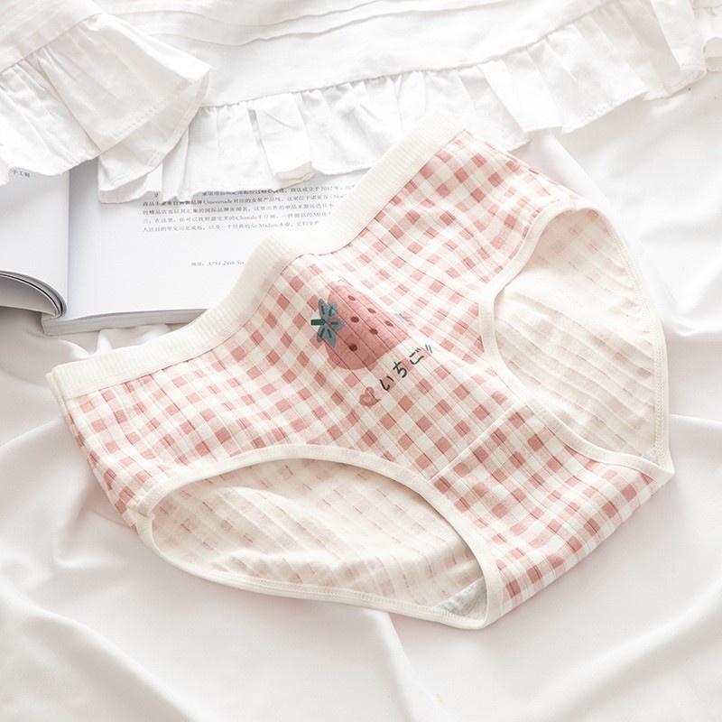 [Che Tên] Quần Lót Nữ DÂU SỌC Cotton Cao Cấp Nâng Mông Thông Hơi Hoạ Tiết Dễ Thương | BigBuy360 - bigbuy360.vn