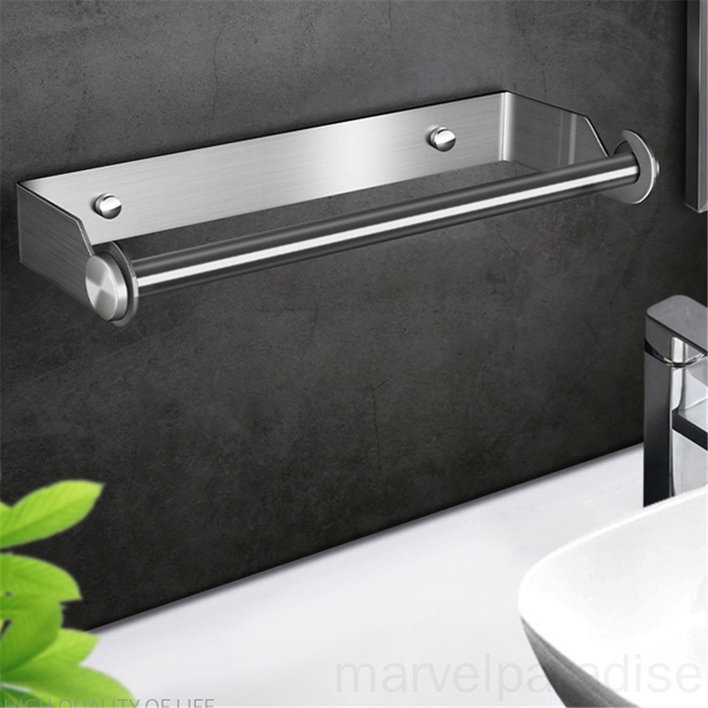Giá Đỡ Khăn Giấy Cuộn Bằng Thép Không Gỉ Gắn Tường Không Cần Khoan Lỗ Cho Nhà Tắm / Nhà Bếp