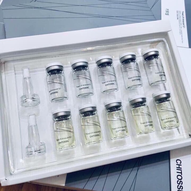 Set 10 ống serum cấy chỉ tơ tằm Hàn Quốc Chitosilk - hàng spa Hàn Quốc