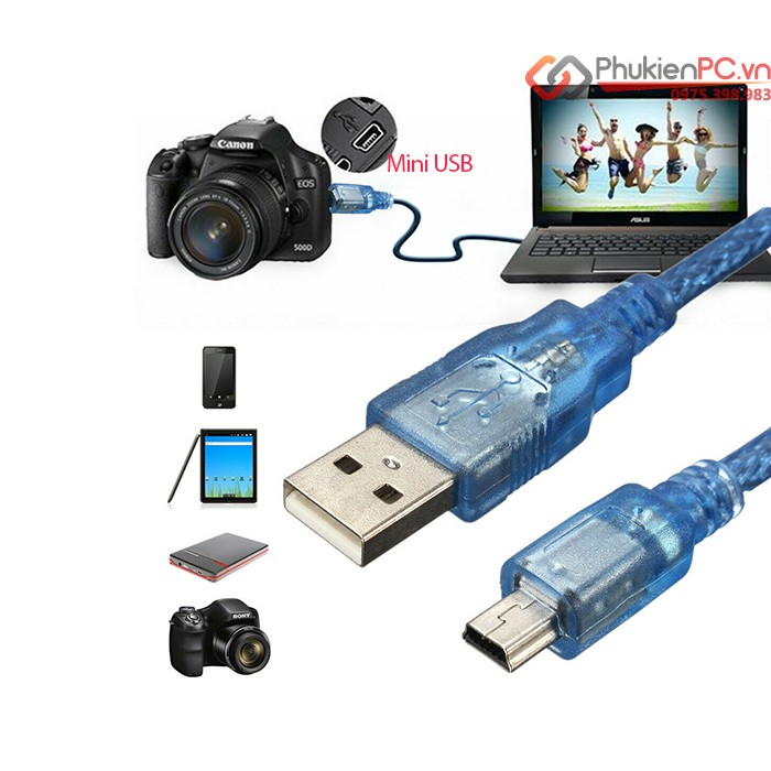 Cáp USB sang Mini USB 0.3M 0.5M 1.5M 3M 5M camera, card reader, PLC, HDD Box