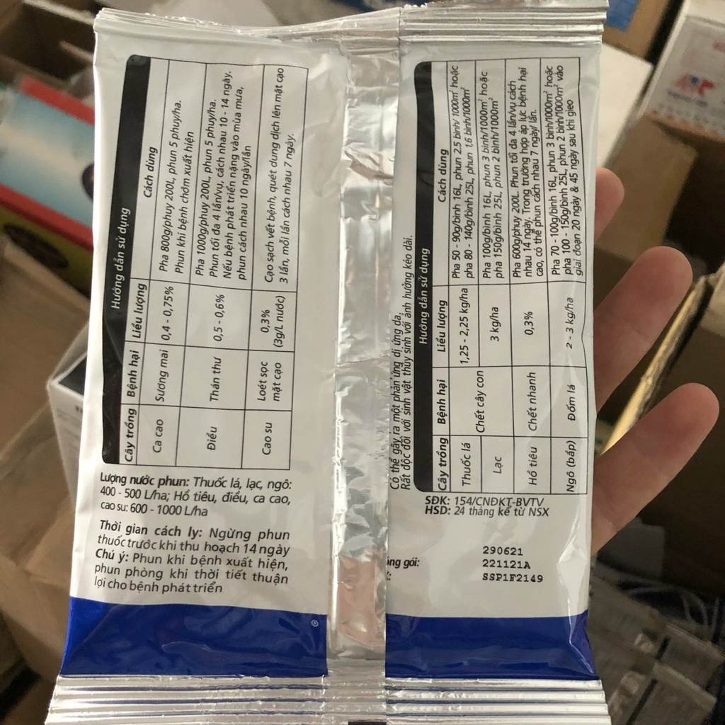 Ridomil Gold 68WP hiệu quả trừ bệnh đốm vòng, sương mai, thối thân trên hoa lan và cây trồng Gói 100g longf1