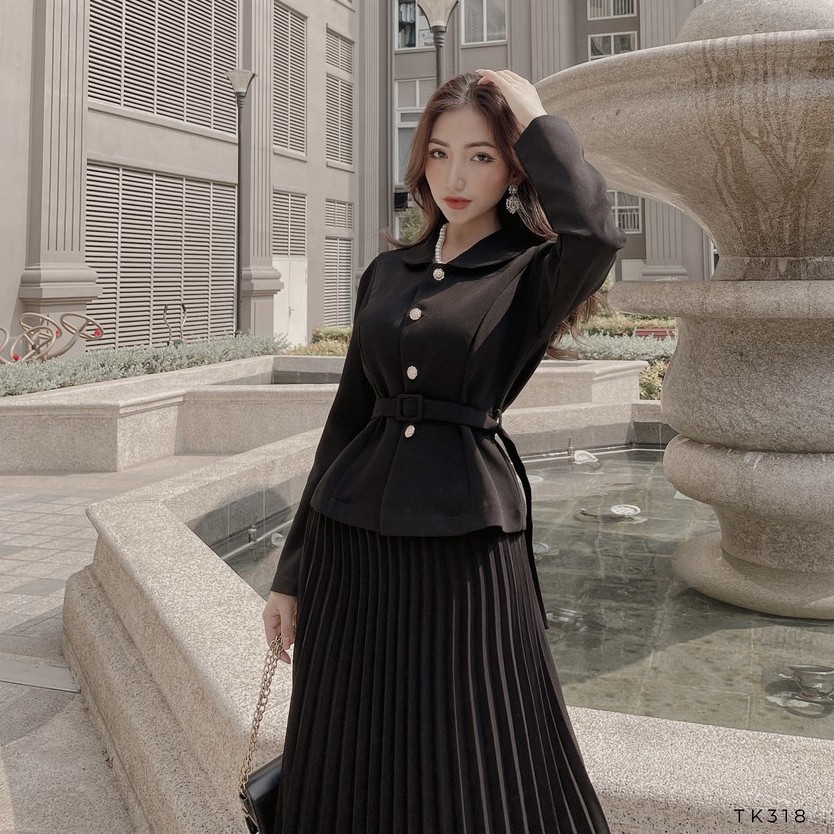 Set vest dập li thanh lịch