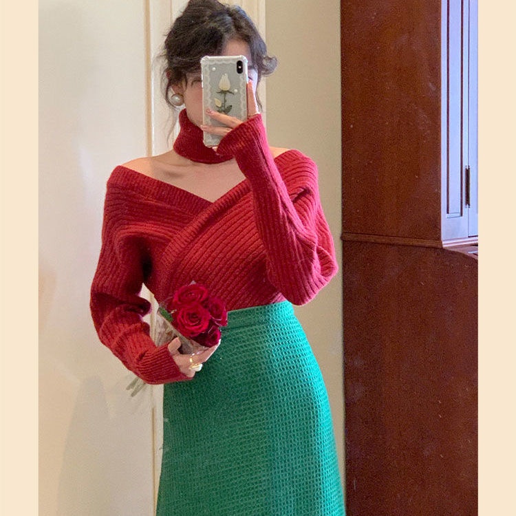 COZOK Áo sweater Dáng Ôm Phong Cách Thời Trang Retro