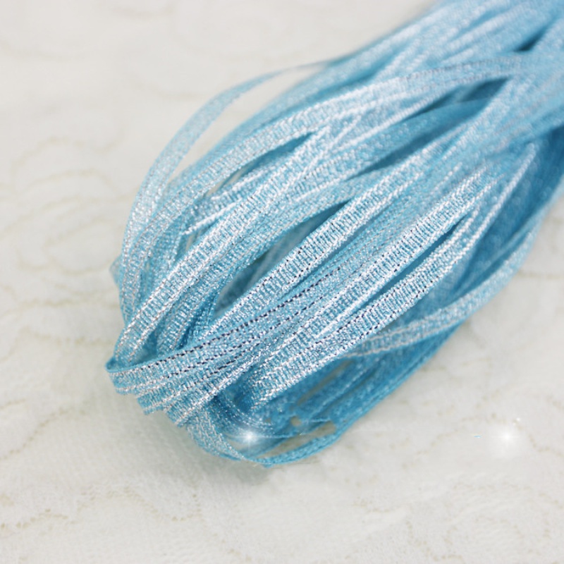 Cuộn Dây Ruy Băng Kim Tuyến Rộng 3mm Dài 20 Yards Màu Vàng / Bạc Trang Trí Giáng Sinh / Năm Mới