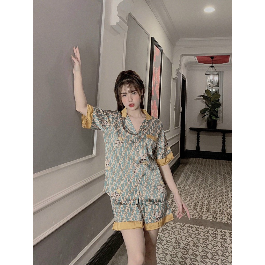 Đồ bộ nữ Vic's lụa Latin cao cấp, đồ ngủ họa tiết mặc nhà sang trọng L114 thời trang nữ pijama | BigBuy360 - bigbuy360.vn