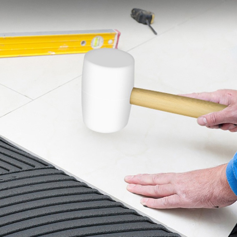 Búa Cao Su Có Tay Cầm Bằng Gỗ Dùng Mát Xa Lưng/Sàn Nhà Tiện Dụng