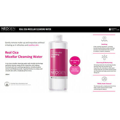 NEOGEN (Hàng Mới Về) Nước Tẩy Trang Dermalogy Real Cica Micellar 400ml / [NEOGEN] DERMALOGY Real Cica Micellar Cleansing Water 400ml