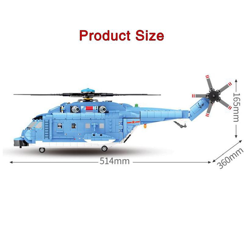 （CÓ SẴN）Đồ chơi lắp ráp mô hinh Sembo 202051 Z-18 Utility Helicopter  Máy Bay Trực Thăng quân sự Z-18