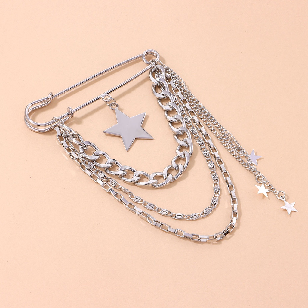 Ghim Cài Áo Hình Mặt Cười Ngôi Sao Năm Cánh Phong Cách Hip hop Thời Trang Cho Nữ