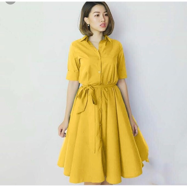 Váy xoè vàng chất đẹp