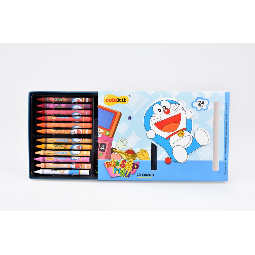BÚT SÁP MÀU COLOKIT CR-C06/DO - Hình Ảnh Nhân Vật Hoạt Hình Doraemon (Hộp 24 Màu)