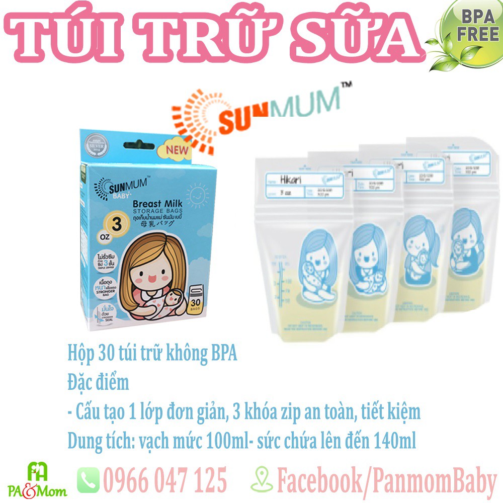 Tổng kho túi trữ sữa mẹ đủ size (Toddler sunmum unimom GB baby )