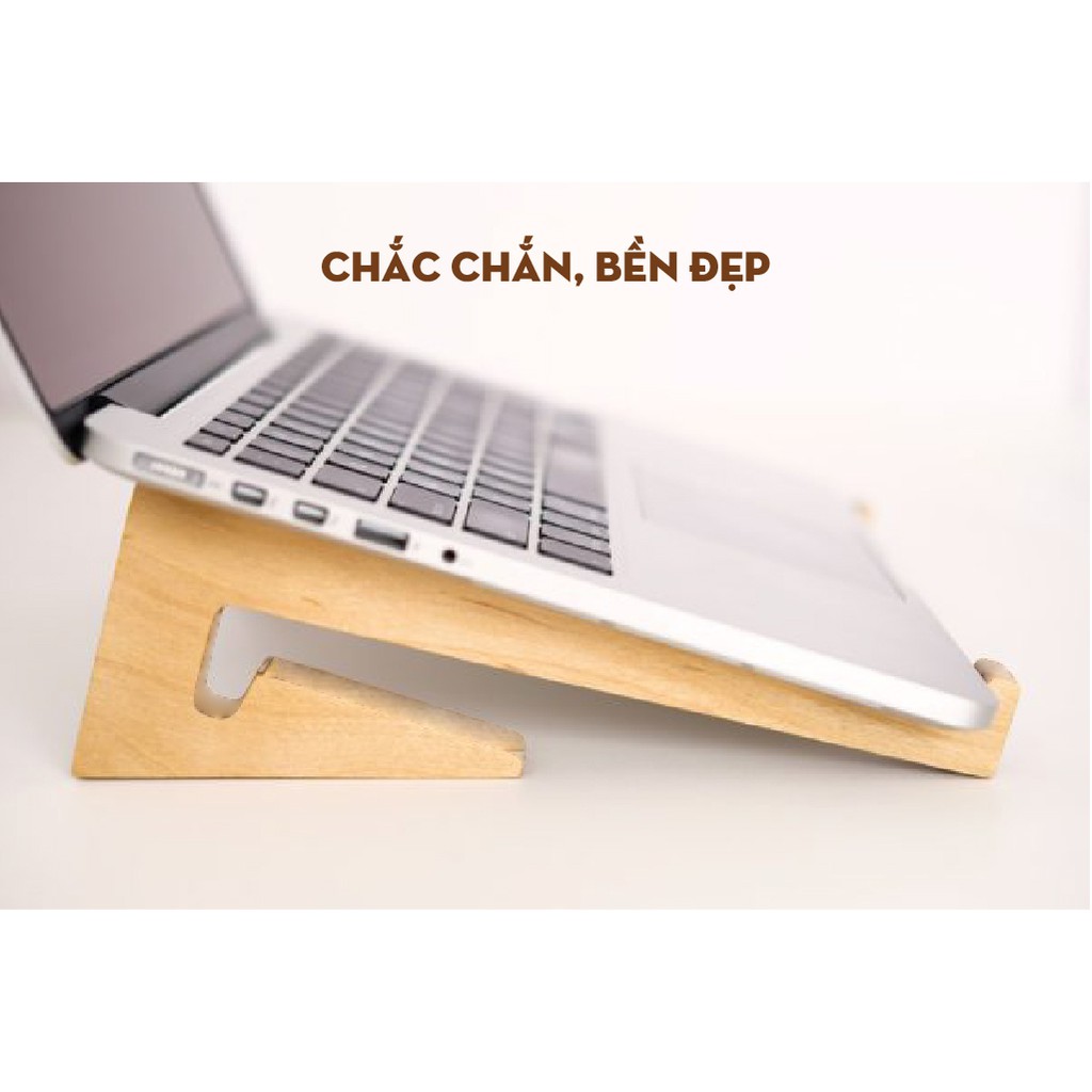 Giá Đỡ, Kệ Tản Nhiệt ❤️ Cho Laptop, MacbOOk Bằng Gỗ Thông Tự Nhiên - Loại 1 Tầng