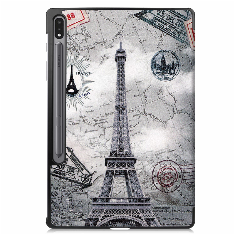 PU Leather Foldable Stand Cover Smart Case Fashion Printings for Samsung Galaxy Tab S7 Plus 12.4 T970 T975 T976 SM-T970 SM-T975