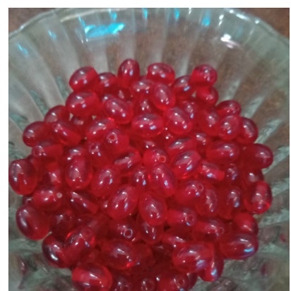 1 viên lu thống size 8x12mm đá thuỷ tinh bóng đẹp màu đỏ