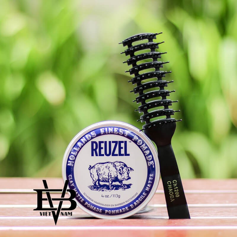 [CHÍNH HÃNG - BYVILAIN SHOP TPHCM] Pomade vuốt tóc Reuzel Clay Matte 113g + Tặng lược tạo kiểu cao cấp Chaoba