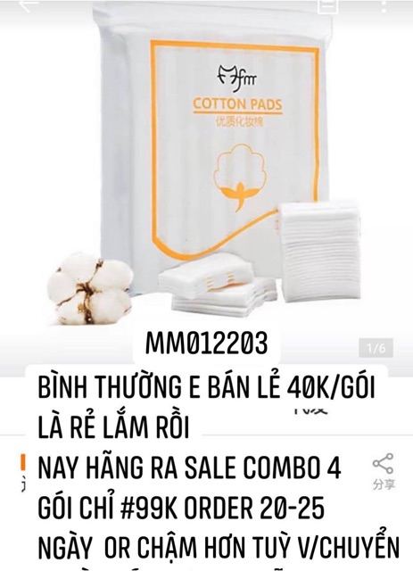 Bông tẩy trang pads set 4 gói