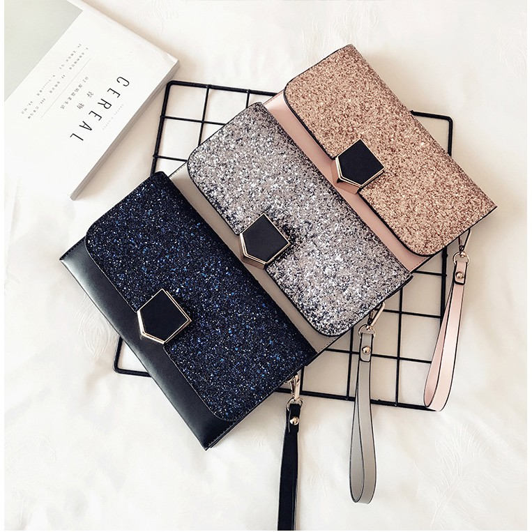 Túi Clutch Cầm Tay Nữ Kim Tuyến Óng Ánh Đẹp Kiểu Dáng Sang Trọng Thích Hợp Cho Đi Chơi Và Dự Tiệc | BigBuy360 - bigbuy360.vn