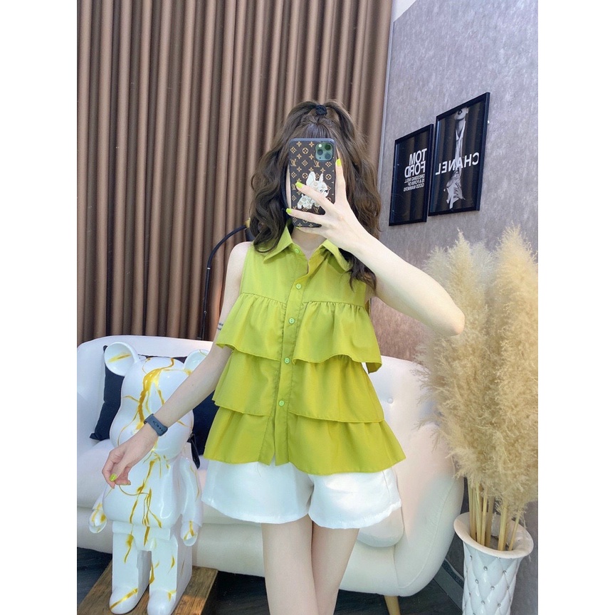 Áo Sơ mi Nữ xếp bèo ba tầng m127