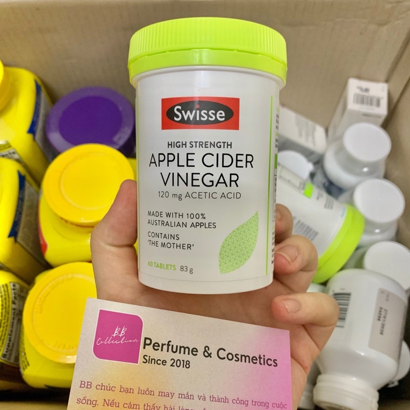 Viên Giấm Táo Swisse Apple Cider Vinegar Hộp 60 Viên Giảm Cân Đẹp Da