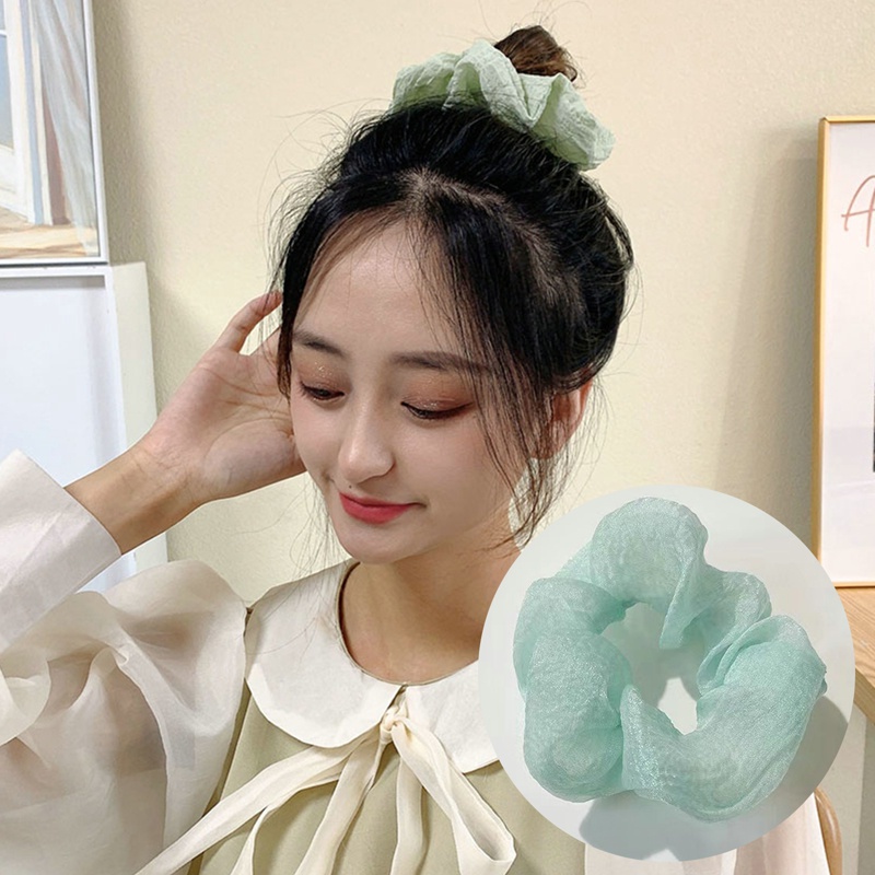 Dây Buộc Tóc Ruy Băng Co Giãn Màu Trơn Thời Trang Cho Nữ