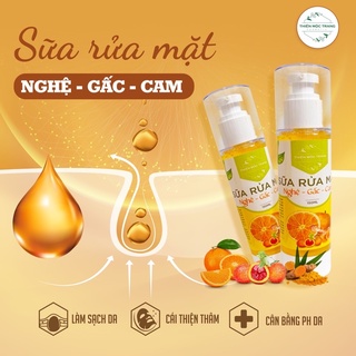 Sữa rửa mặt nghệ - gấc - cam handmade thiên mộc trang 150ml