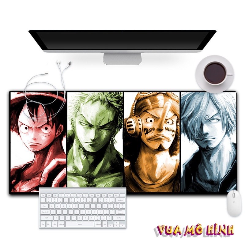 Lót chuột, bàn di chuột cỡ lớn phong cách One Piece kích thước 80x200x2,2cm