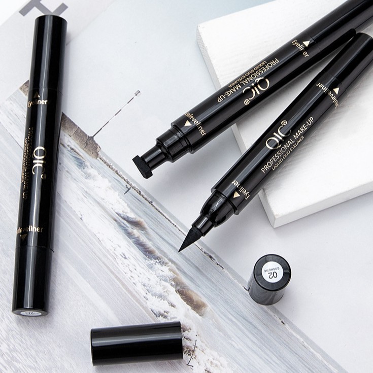 Bút kẻ mắt QIC không lem chống thấm nước chống trôi nhanh khô có 2 đầu nhiều kiểu dáng (3.5g)