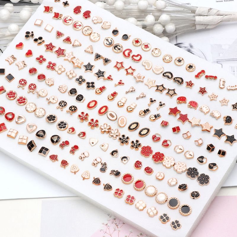 Set 100 Cặp Bông Tai Nhiều Kiểu Dáng Dễ Thương Cho Nữ