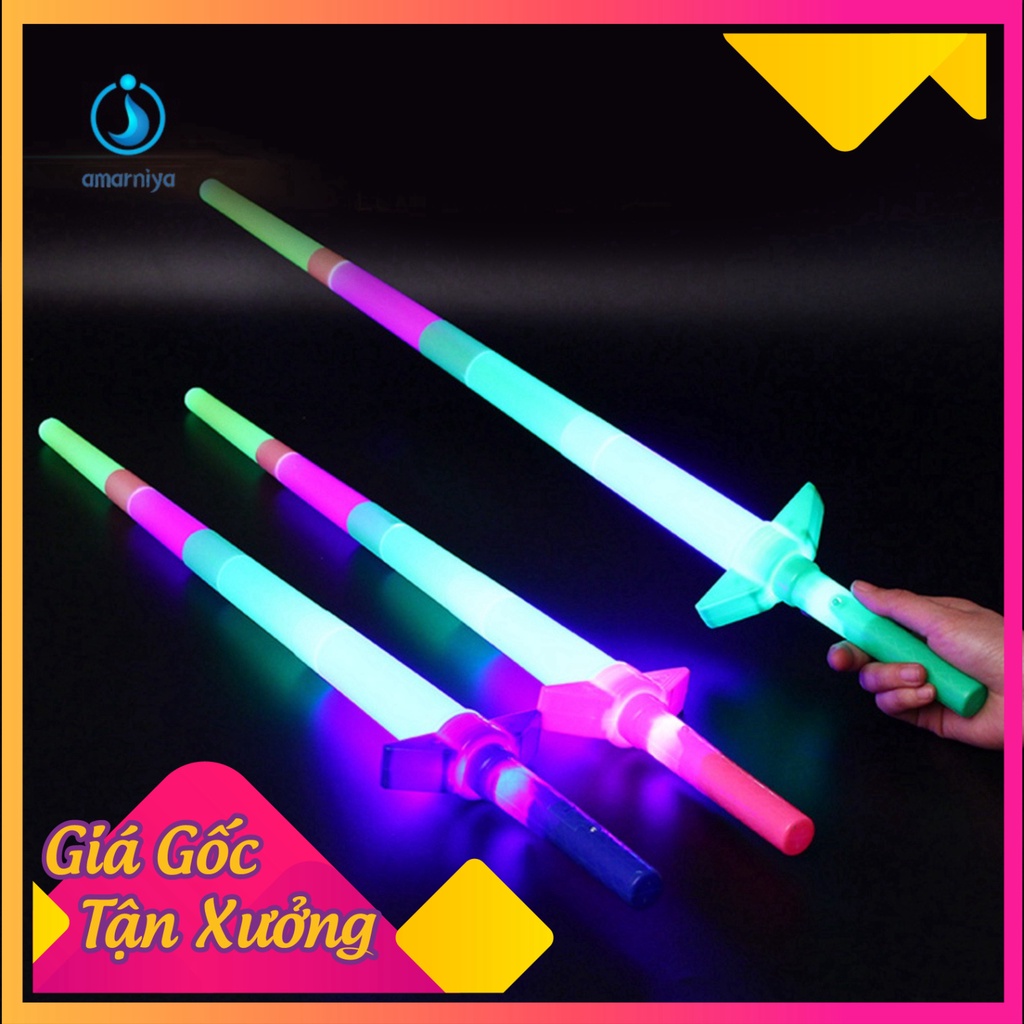 Thanh Kiếm công cụ giải trí 4 Đoạn Có đèn LED chiếu sáng chiếu sáng dành riêng cho Trẻ Em đã lắp pin