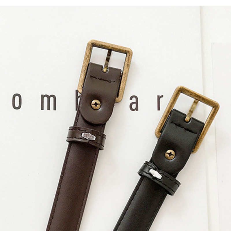 Thắt Lưng Khóa Mạ Vàng Phong Cách Retro Hàn Quốc