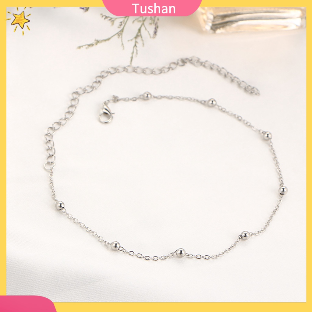 TUSH_Women's Fashion Beaded Chain Choker Satellite Chain Minimal Delicate Necklace