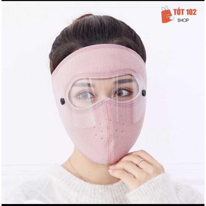 [HÀNG LOẠI 1] Khẩu Trang Ninja Cao Cấp Lót Nỉ Có Kính Chống Nắng, Chống Gió, Chống Bụi Tiện Lợi - Kính Có Thể Tháo Rời | BigBuy360 - bigbuy360.vn