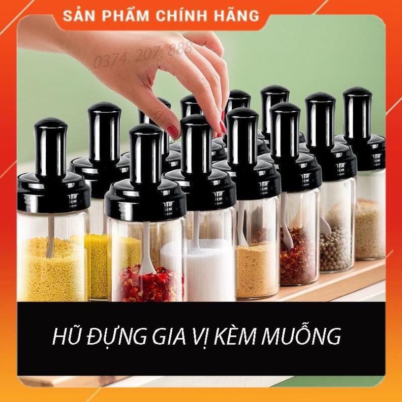 Lọ Gia Vị Thuỷ Tinh Dạng Muỗng Nắp Thông Minh