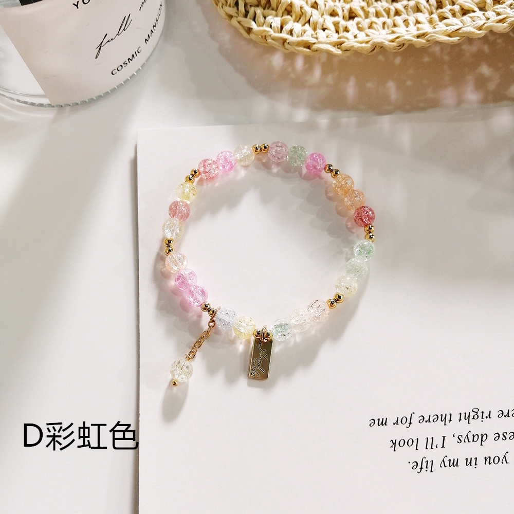 Vòng tay chuỗi hạt đá pha lê tự nhiên cao cấp theo phong cách hàn quốc | BigBuy360 - bigbuy360.vn