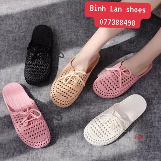 Giầy nhựa dẻo đế bệt buộc giả dây
