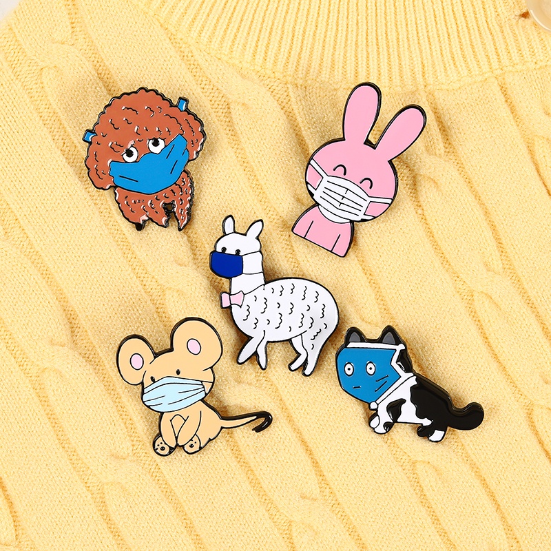 Huy Hiệu Cài Áo Hình Động Vật Hoạt Hình Đáng Yêu