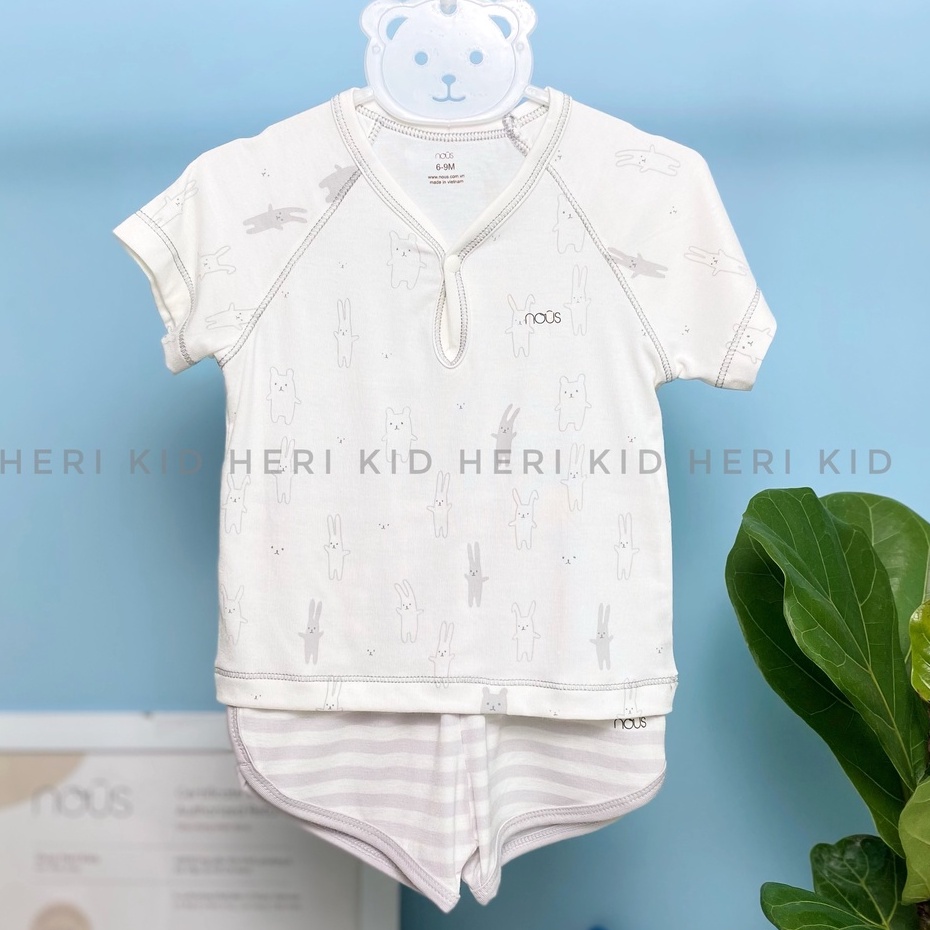Bộ ngắn tay cài vai Nous cho bé 3m - 3Y