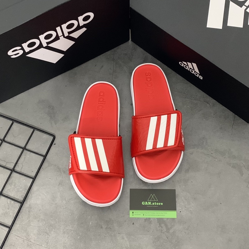 DÉP ADIDAS NỆM QUAI DA ÊM ÁI TUYỆT ĐẸP - Full box hcm bảo hành 3 tháng