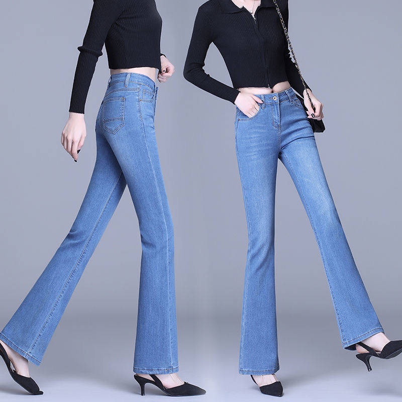 Mùa hè mỏng phần eo cao căng micro jeans nữ mỏng giảm béo khí chất hàng trăm người mẹ trung niên loa quần nữ