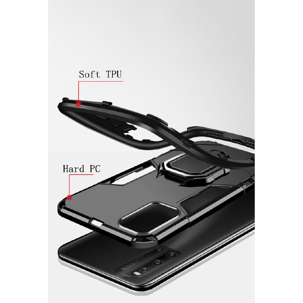 Vivo iQoo 3 iQoo Neo 3 5G iQoo Z1 Hybrid Slim Ring Holder Vỏ giáp chống sốc Vỏ bọc từ tính